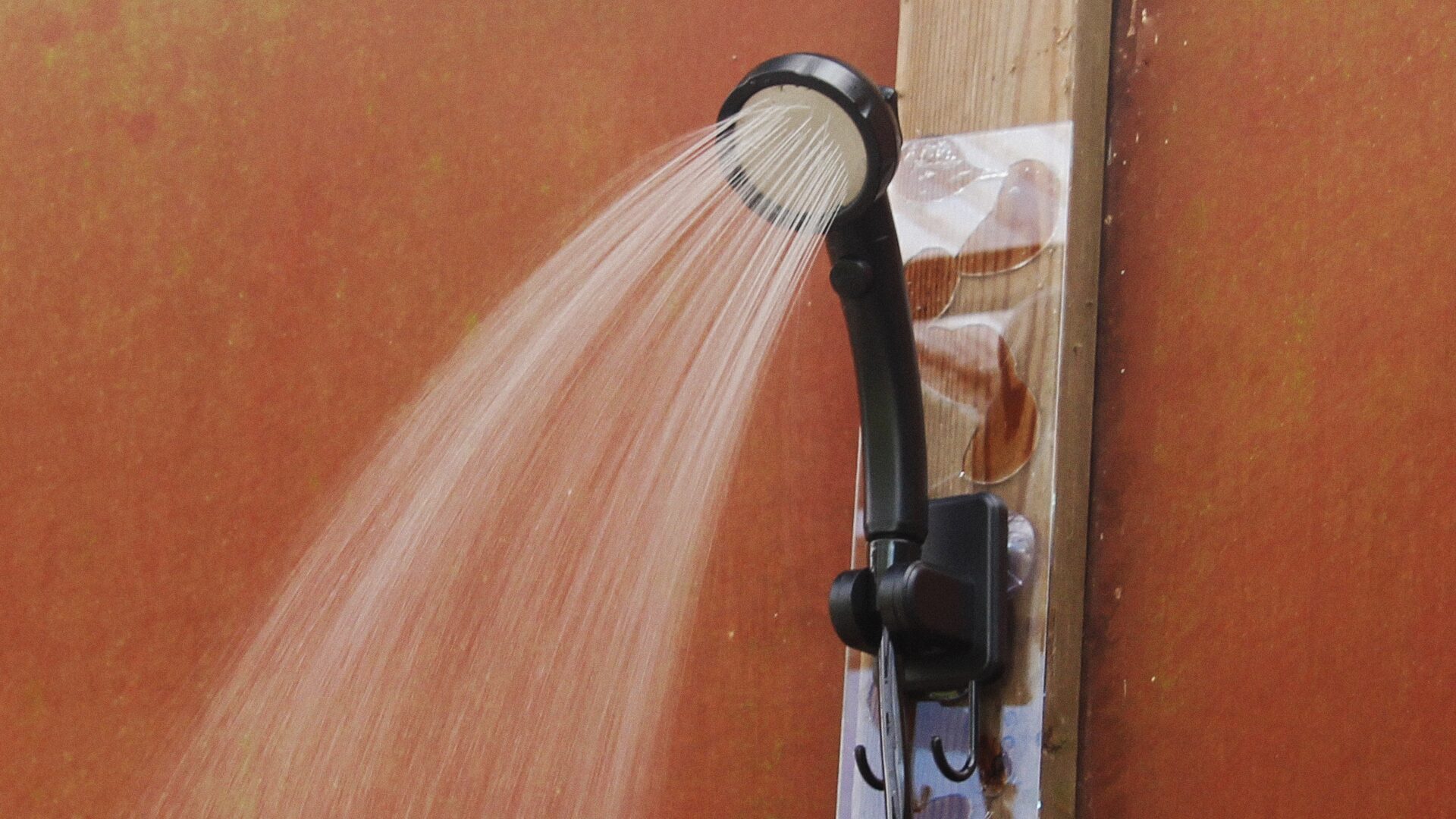 Warm outdoor shower