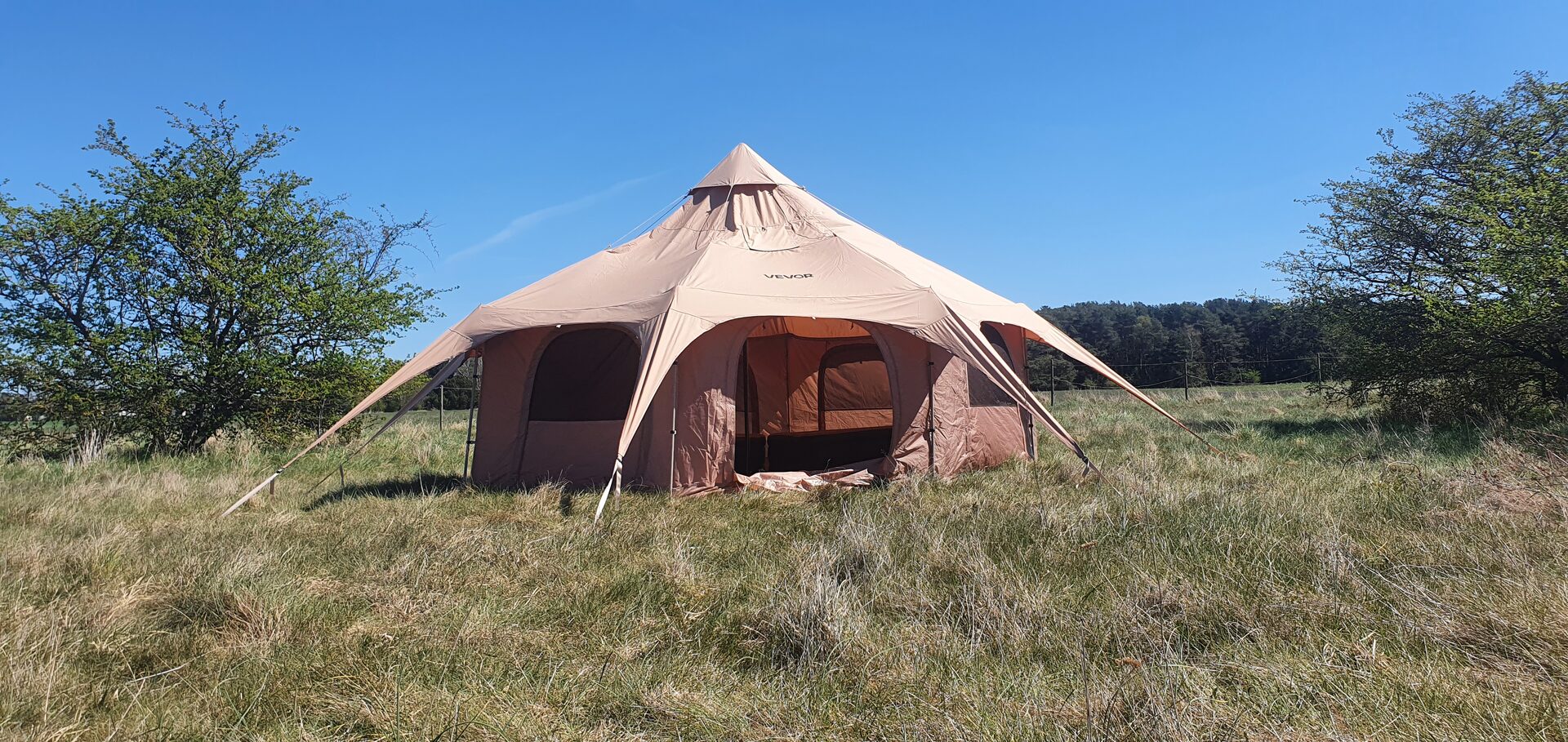 The tent at dusk